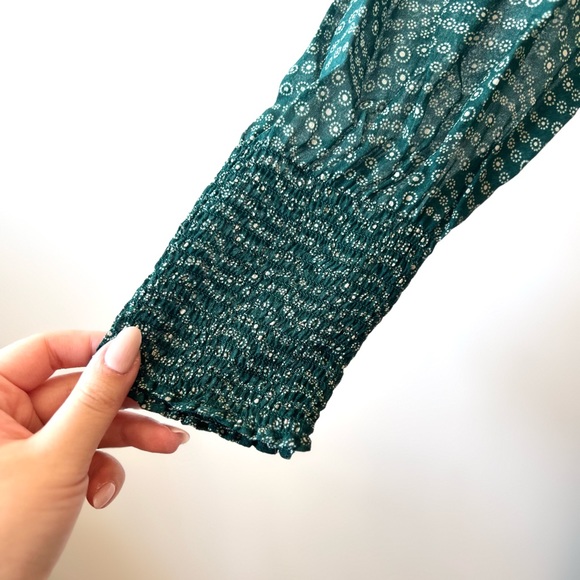 BA&SH Emerald Green Long Sleeve Midi Dress - Picture 4 of 8